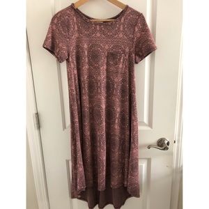 Lularoe XXS jacquard black pink Carly dress
